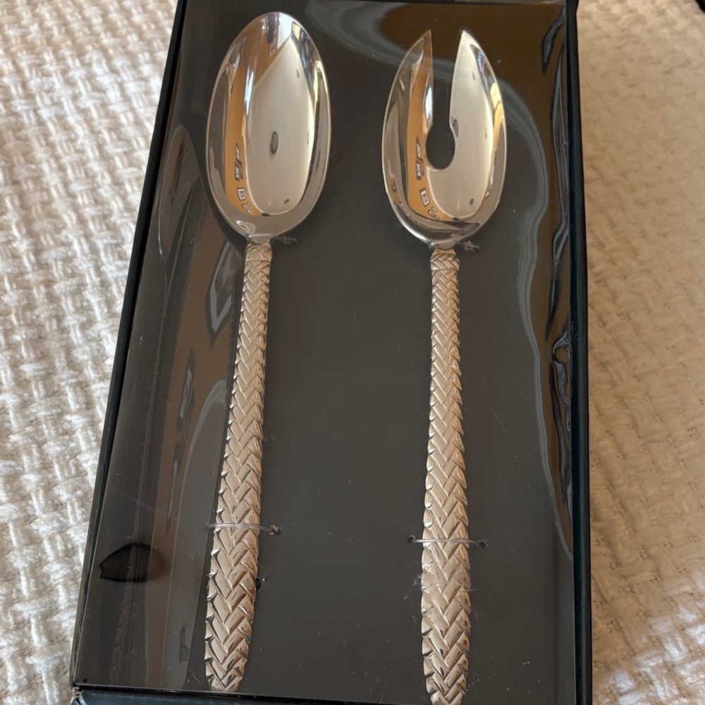 Brand New Ralph Lauren Silver Salad Servers Set No Longer Sold in Stores! - Picture 3 of 9